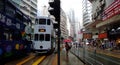 Hong Kong,2021. Iconic trams in Hongkong called is ding dings Royalty Free Stock Photo